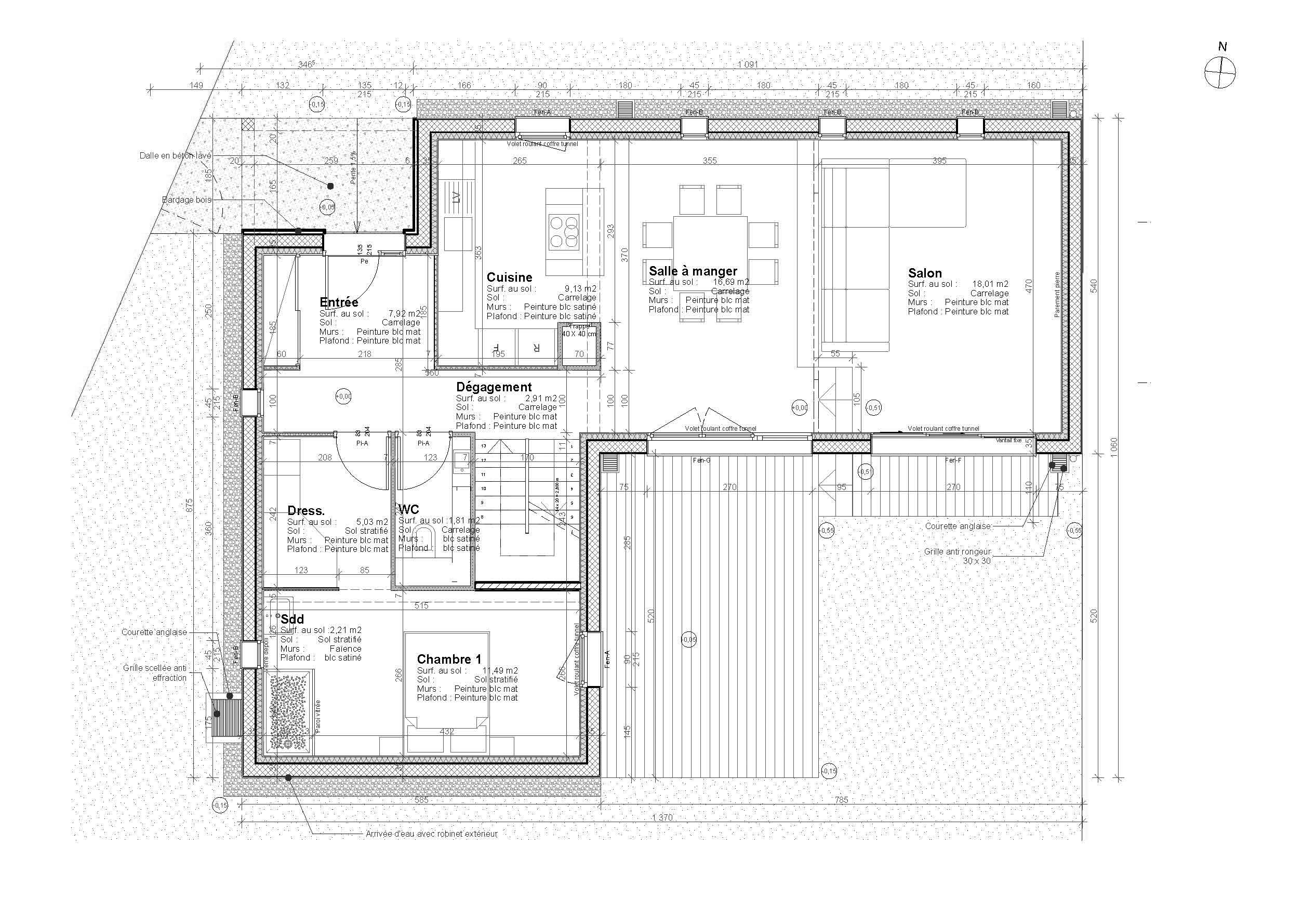 Plan Rdc Maison Contemporaine Mcy 77